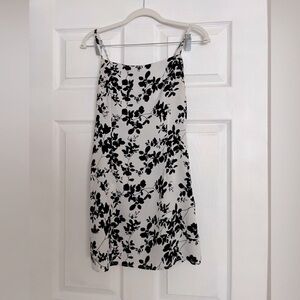 Elegant Black and White Floral Dress